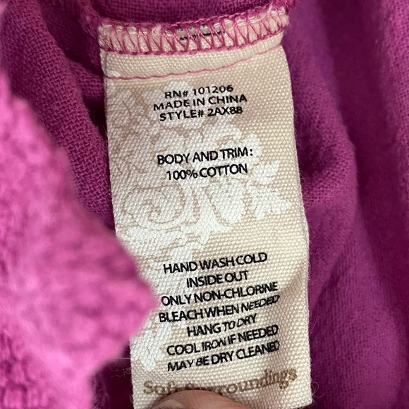 Soft Surroundings Magenta Pink Crocheted Detail Hem - Picture 7 of 9